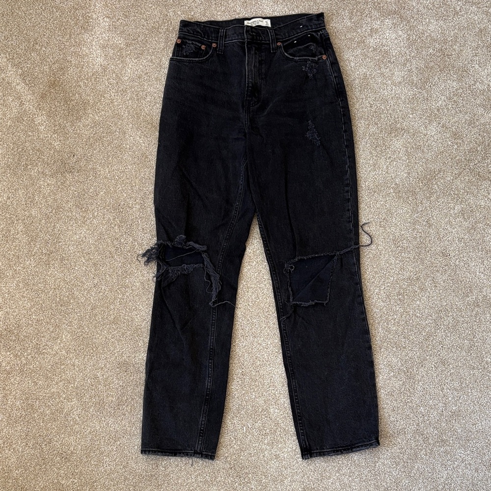 Abercrombie & Fitch Black Distressed Jeans